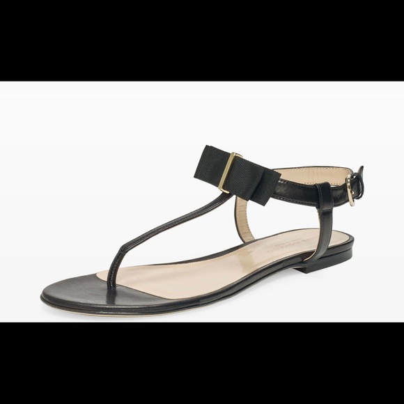 Club Monaco Nuria Leather T-strap Sandal - Picture 1 of 11